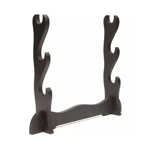 3 Tier Black Wooden Display Sword Stand Samurai Katana Ninja Sword Holder Stand